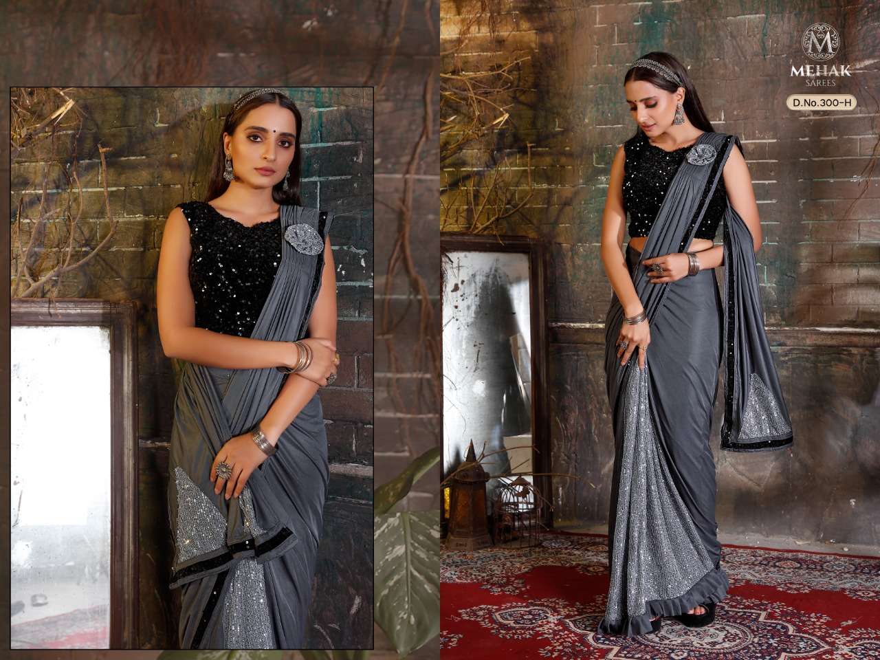 MEHAK 300 COLOURS BY MEHAK 300-A TO 300-I SERIES INDIAN TRADITIONAL WEAR COLLECTION BEAUTIFUL STYLISH FANCY COLORFUL PARTY WEAR & OCCASIONAL WEAR LYCRA SAREES AT WHOLESALE PRICE