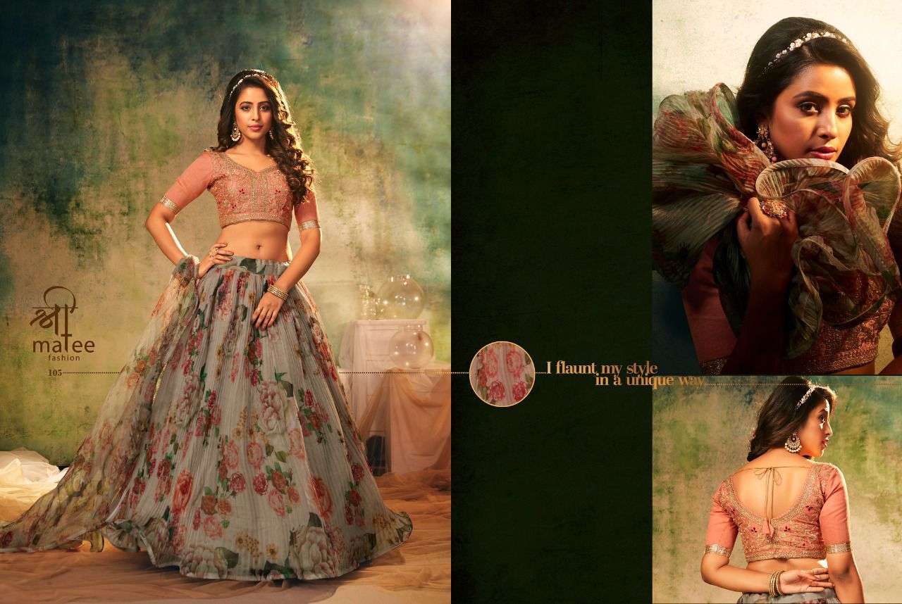 VIHANA BY SHREE MATEE FASHION 105 TO 108 SERIES DESIGNER BEAUTIFUL NAVRATRI COLLECTION OCCASIONAL WEAR & PARTY WEAR HEAVY ORGANZA LEHENGAS AT WHOLESALE PRICE