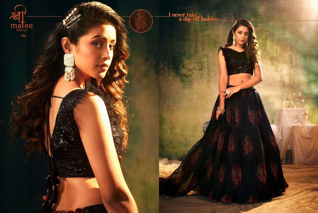 VIHANA BY SHREE MATEE FASHION 105 TO 108 SERIES DESIGNER BEAUTIFUL NAVRATRI COLLECTION OCCASIONAL WEAR & PARTY WEAR HEAVY ORGANZA LEHENGAS AT WHOLESALE PRICE