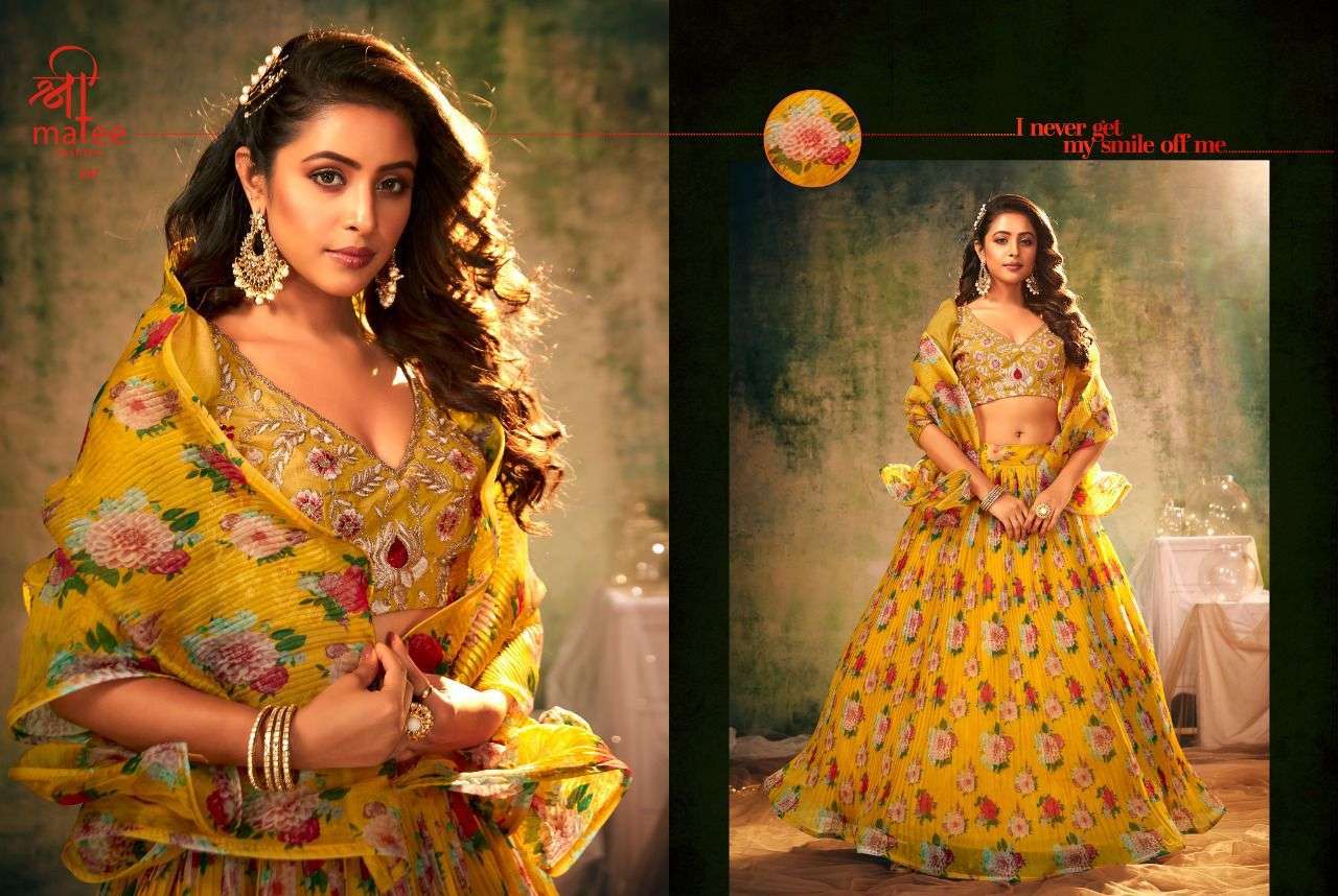 VIHANA BY SHREE MATEE FASHION 105 TO 108 SERIES DESIGNER BEAUTIFUL NAVRATRI COLLECTION OCCASIONAL WEAR & PARTY WEAR HEAVY ORGANZA LEHENGAS AT WHOLESALE PRICE
