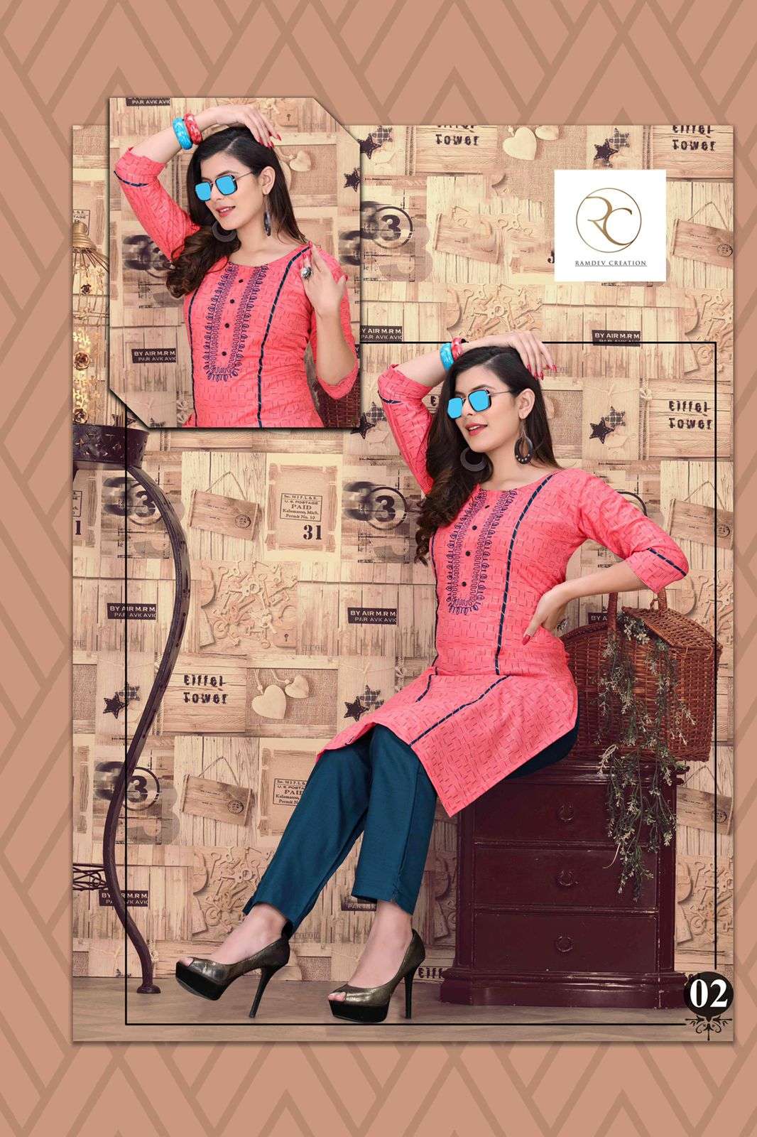 ANOKHI BY RC 01 TO 08 SERIES DESIGNER STYLISH FANCY COLORFUL BEAUTIFUL PARTY WEAR & ETHNIC WEAR COLLECTION COTTON PRINT KURTIS WITH BOTTOM AT WHOLESALE PRICE