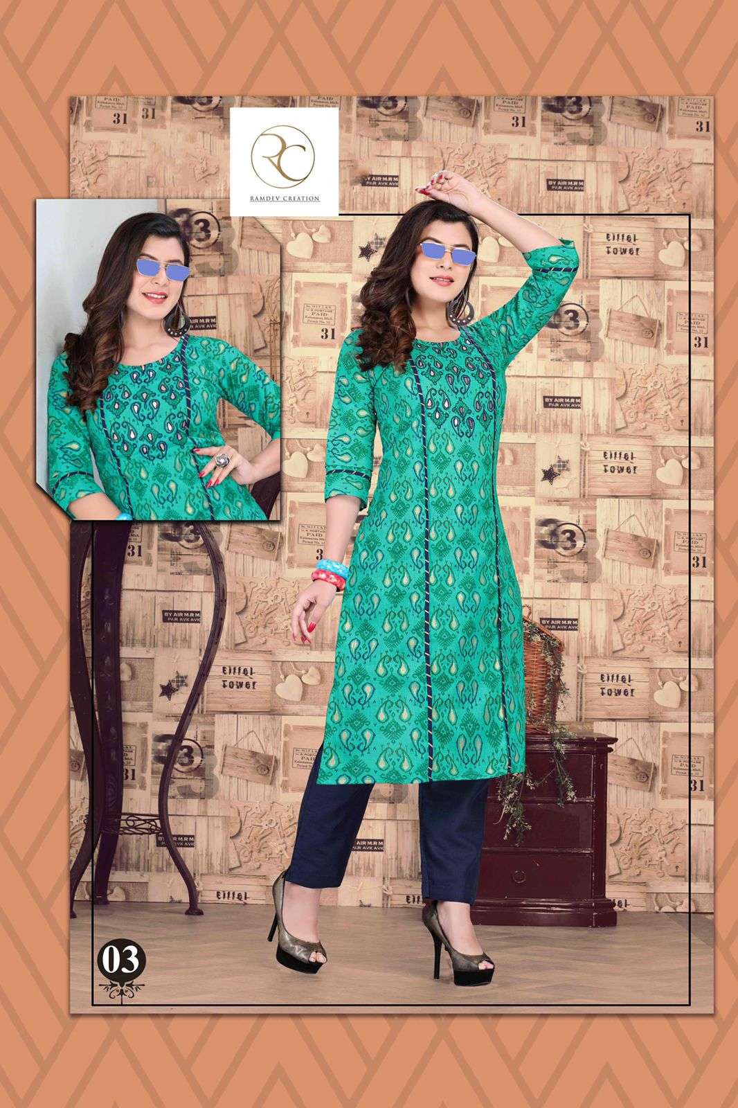 ANOKHI BY RC 01 TO 08 SERIES DESIGNER STYLISH FANCY COLORFUL BEAUTIFUL PARTY WEAR & ETHNIC WEAR COLLECTION COTTON PRINT KURTIS WITH BOTTOM AT WHOLESALE PRICE