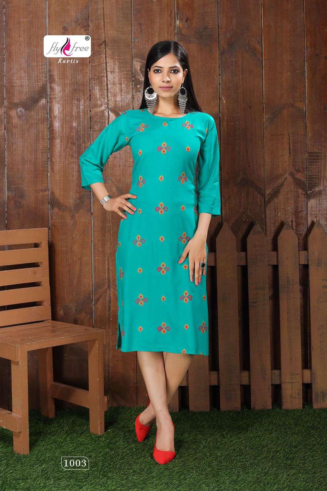 SANTA BY FLY FREE 1001 TO 1008 SERIES DESIGNER STYLISH FANCY COLORFUL BEAUTIFUL PARTY WEAR & ETHNIC WEAR COLLECTION RAYON EMBROIDERY KURTIS AT WHOLESALE PRICE