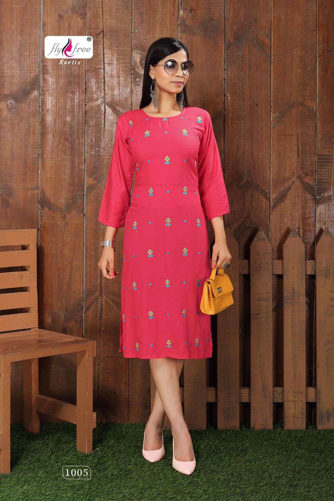 SANTA BY FLY FREE 1001 TO 1008 SERIES DESIGNER STYLISH FANCY COLORFUL BEAUTIFUL PARTY WEAR & ETHNIC WEAR COLLECTION RAYON EMBROIDERY KURTIS AT WHOLESALE PRICE