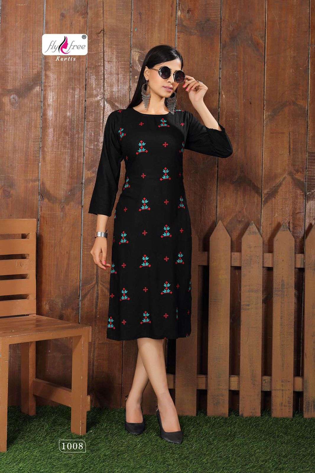SANTA BY FLY FREE 1001 TO 1008 SERIES DESIGNER STYLISH FANCY COLORFUL BEAUTIFUL PARTY WEAR & ETHNIC WEAR COLLECTION RAYON EMBROIDERY KURTIS AT WHOLESALE PRICE
