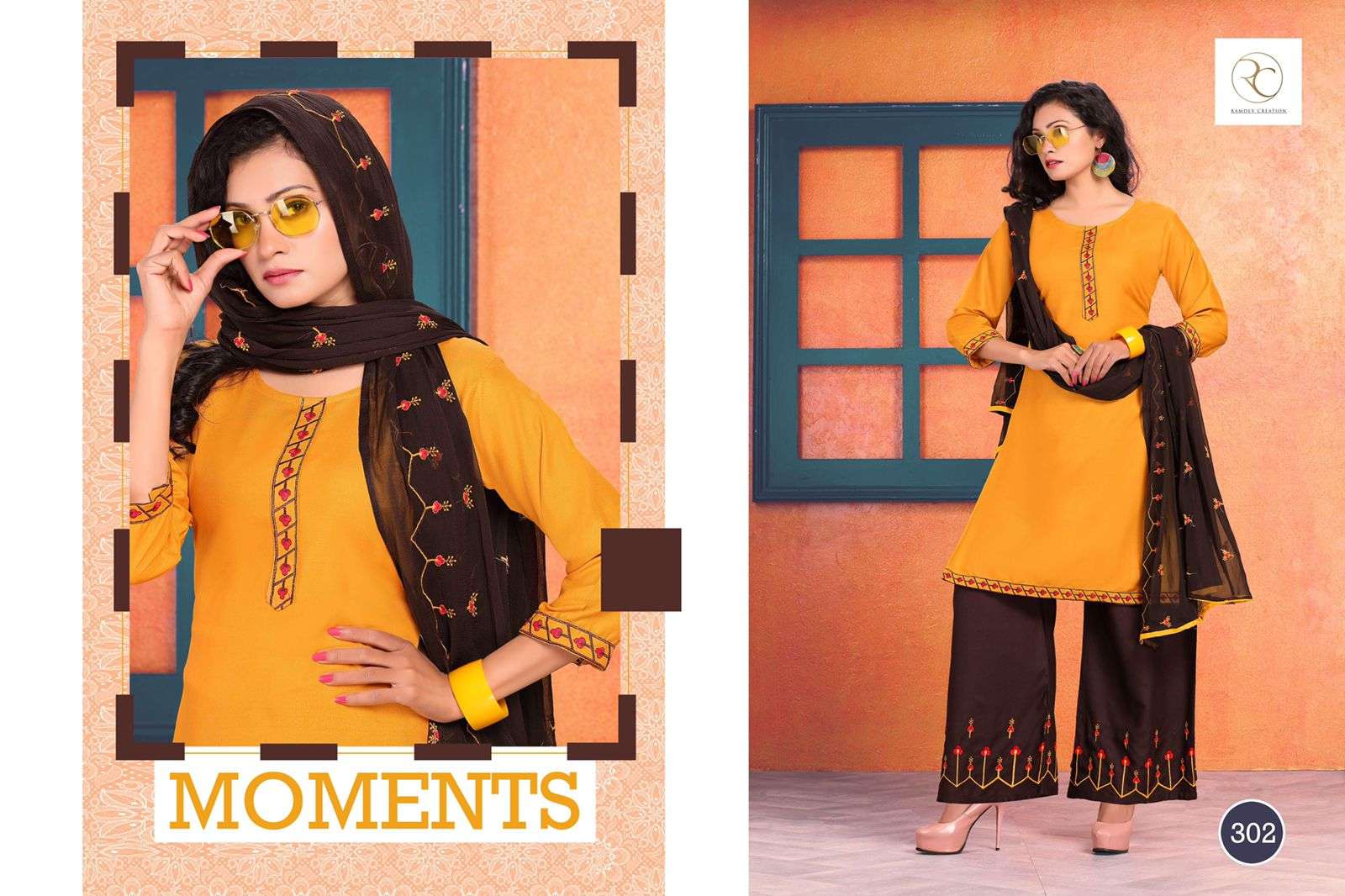 SAWARIYA VOL-1 BY RC 301 TO 308 SERIES BEAUTIFUL SHARARA SUITS COLORFUL STYLISH FANCY CASUAL WEAR & ETHNIC WEAR RAYON EMBROIDERED DRESSES AT WHOLESALE PRICE