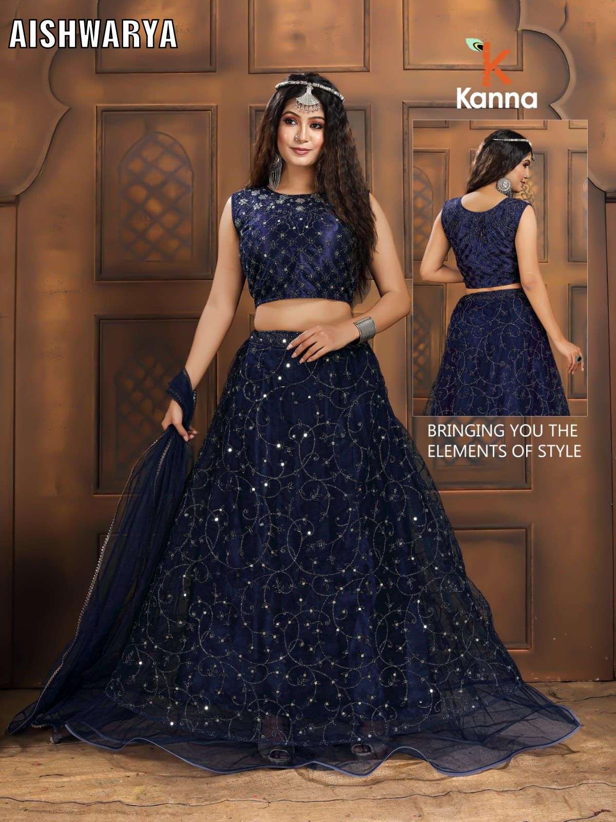 AISHWARYA BY KANNA 01 TO 06 SERIES DESIGNER BEAUTIFUL NAVRATRI COLLECTION OCCASIONAL WEAR & PARTY WEAR HEAVY NET LEHENGAS AT WHOLESALE PRICE