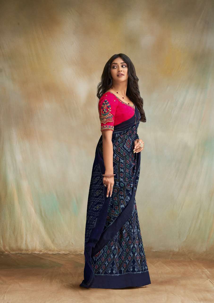 MAGGAM BY SR 1001 TO 1012 SERIES INDIAN TRADITIONAL WEAR COLLECTION BEAUTIFUL STYLISH FANCY COLORFUL PARTY WEAR & OCCASIONAL WEAR COTTON PRINT SAREES AT WHOLESALE PRICE
