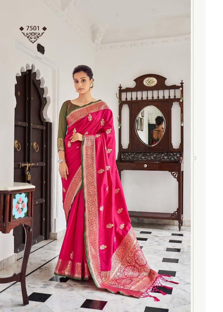 23252 Party Wear Fancy Banarasi Silk Saree in Bagalkot at best price by  Parvati Fabrics Ltd - Justdial