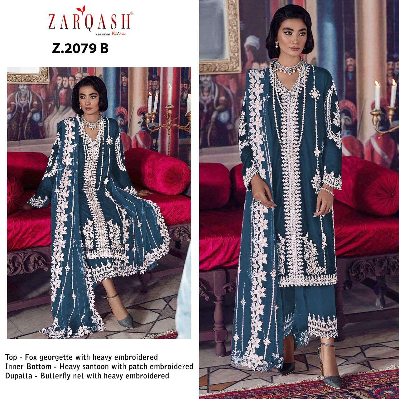 Tehzeeb By Zarqash 2079-A To 2079-F Series Pakistani Suits Beautiful Fancy Colorful Stylish Party Wear & Occasional Wear Cotton With Embroidery Dresses At Wholesale Price
