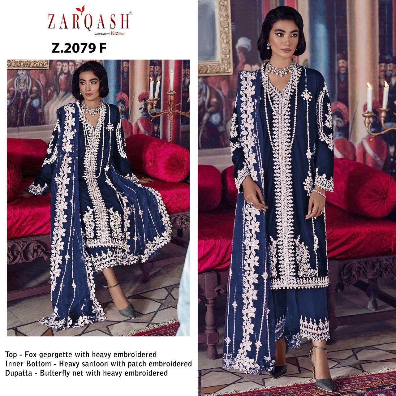 Tehzeeb By Zarqash 2079-A To 2079-F Series Pakistani Suits Beautiful Fancy Colorful Stylish Party Wear & Occasional Wear Cotton With Embroidery Dresses At Wholesale Price