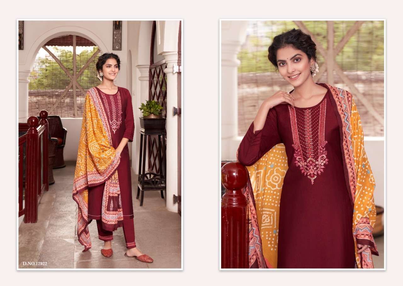 PURIKA VOL-4 BY KIVI 12919 TO 12924 SERIES BEAUTIFUL SUITS STYLISH FANCY COLORFUL PARTY WEAR & OCCASIONAL WEAR CHINNON SILK EMBROIDERED DRESSES AT WHOLESALE PRICE
