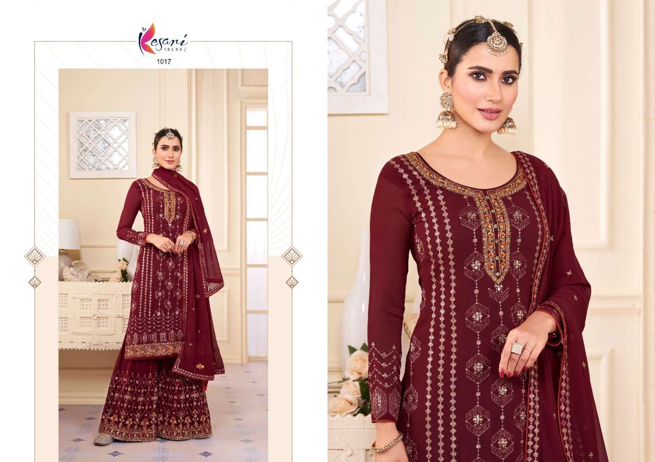 SONI KUDI VOL-4 BY KESARI TRENDZ 1016 TO 1020 SERIES DESIGNER WEDDING COLLECTION BEAUTIFUL STYLISH FANCY COLORFUL PARTY WEAR & OCCASIONAL WEAR HEAVY GEORGETTE EMBROIDERED DRESSES AT WHOLESALE PRICE
