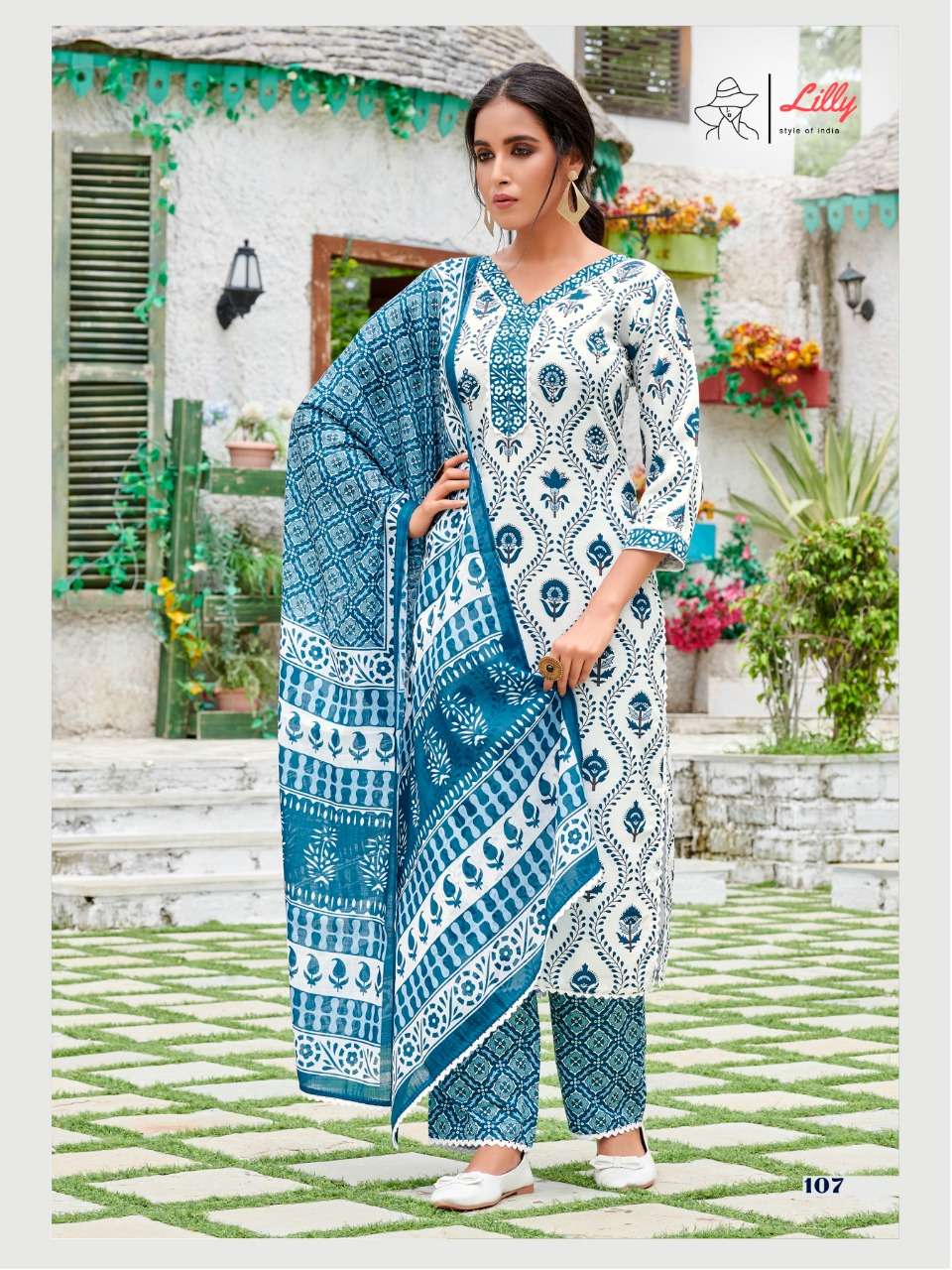 BASANT BY LILY 105 TO 108 SERIES BEAUTIFUL SUITS COLORFUL STYLISH FANCY CASUAL WEAR & ETHNIC WEAR LINEN COTTON DRESSES AT WHOLESALE PRICE