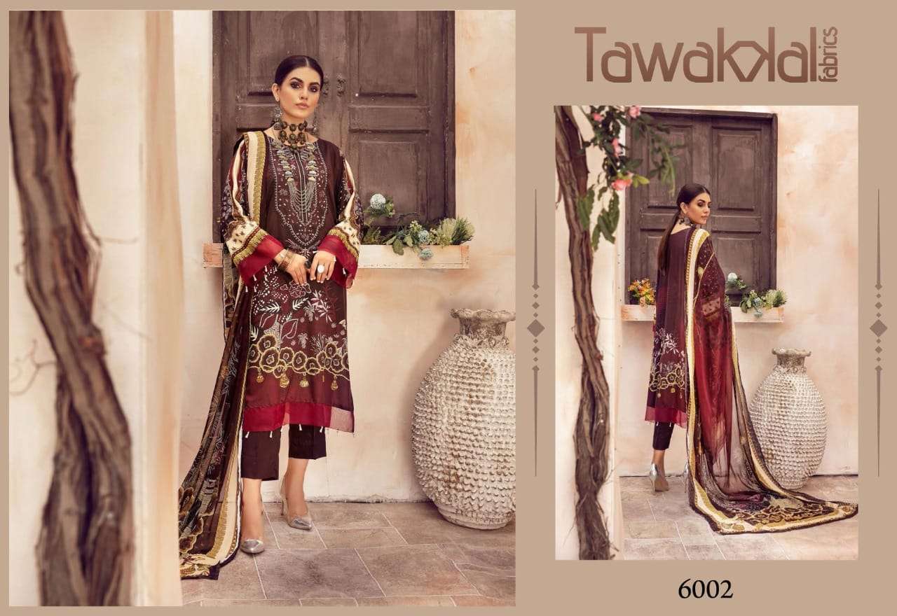 OPULENCE LUXURY COTTON VOL-6 BY TAWAKKAL FAB 6001 TO 6010 SERIES BEAUTIFUL SUITS COLORFUL STYLISH FANCY CASUAL WEAR & ETHNIC WEAR COTTON PRINT DRESSES AT WHOLESALE PRICE