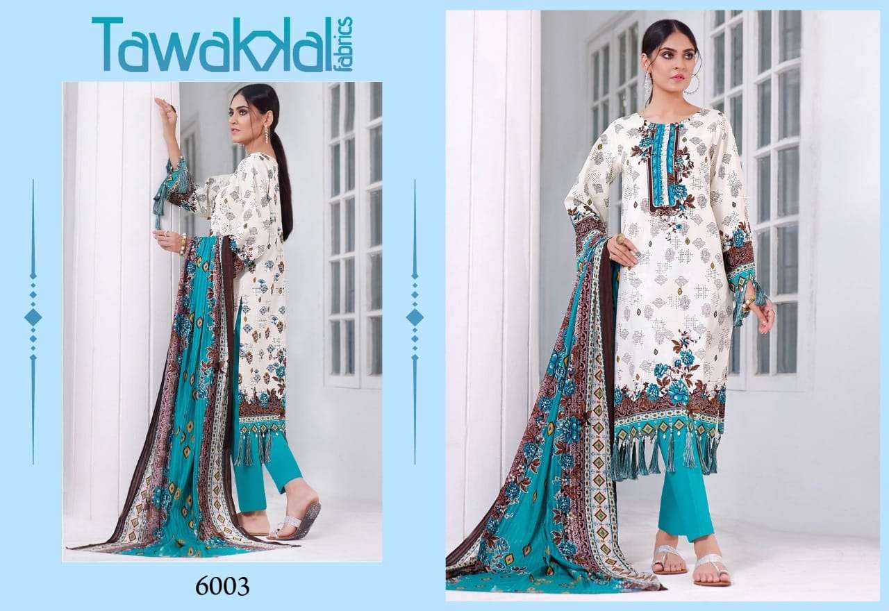 OPULENCE LUXURY COTTON VOL-6 BY TAWAKKAL FAB 6001 TO 6010 SERIES BEAUTIFUL SUITS COLORFUL STYLISH FANCY CASUAL WEAR & ETHNIC WEAR COTTON PRINT DRESSES AT WHOLESALE PRICE