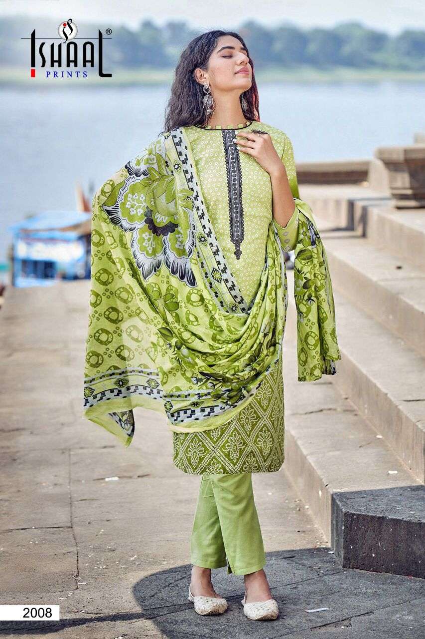 KESARIYA VOL-2 BY ISHAAL PRINTS 2001 TO 2010 SERIES BEAUTIFUL STYLISH SUITS FANCY COLORFUL CASUAL WEAR & ETHNIC WEAR & READY TO WEAR PURE LAWN DRESSES AT WHOLESALE PRICE