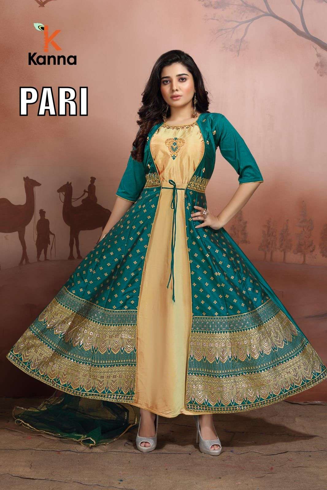 PARI BY KANNA 01 TO 03 SERIES BEAUTIFUL STYLISH FANCY COLORFUL CASUAL WEAR & ETHNIC WEAR HEAVY JACQUARD GOWNS AT WHOLESALE PRICE