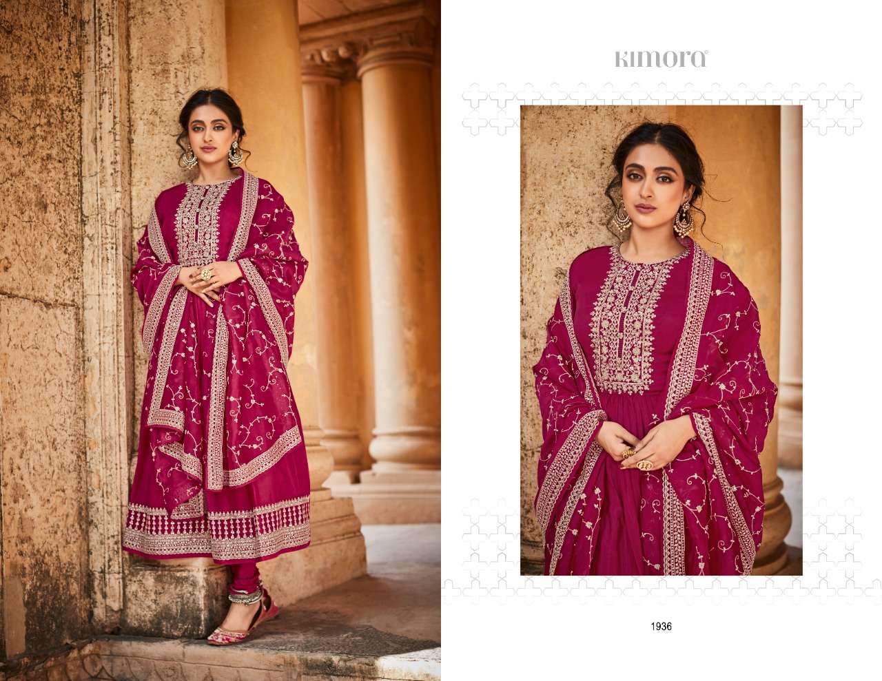 LEELAH BY KIMORA FASHION 1931 TO 1938 SERIES BEAUTIFUL SUITS COLORFUL STYLISH FANCY CASUAL WEAR & ETHNIC WEAR RUSSIAN SILK EMBROIDERED DRESSES AT WHOLESALE PRICE
