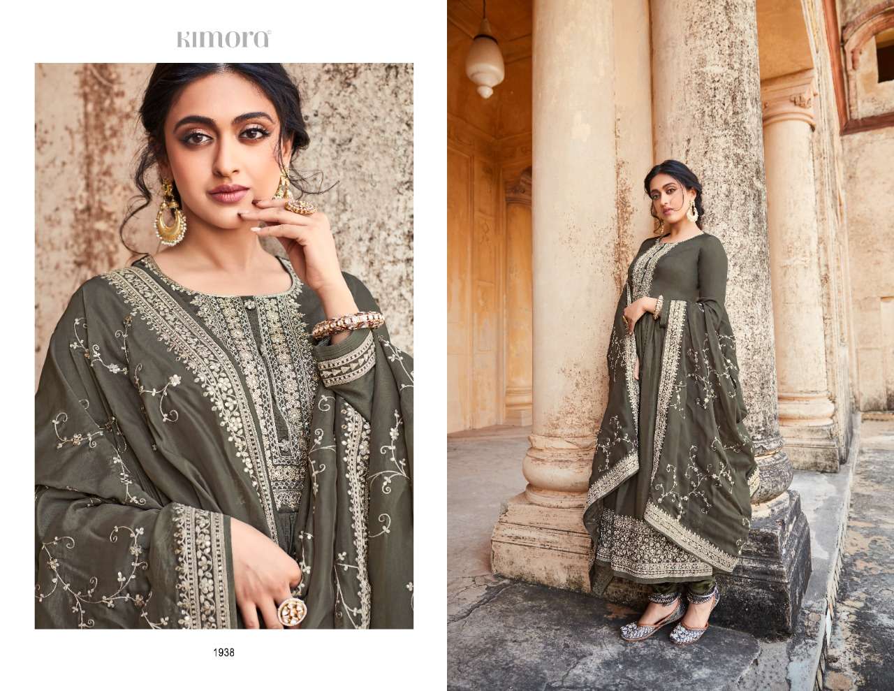 LEELAH BY KIMORA FASHION 1931 TO 1938 SERIES BEAUTIFUL SUITS COLORFUL STYLISH FANCY CASUAL WEAR & ETHNIC WEAR RUSSIAN SILK EMBROIDERED DRESSES AT WHOLESALE PRICE