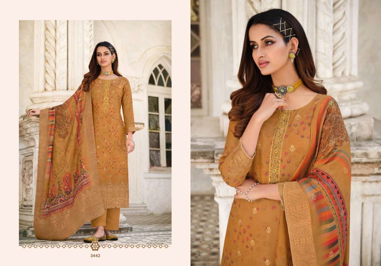 KADAMBARI VOL-2 BY CHARMY 3441 TO 3446 SERIES BEAUTIFUL SUITS COLORFUL STYLISH FANCY CASUAL WEAR & ETHNIC WEAR VISCOSE DOLA JACQUARD PRINT DRESSES AT WHOLESALE PRICE