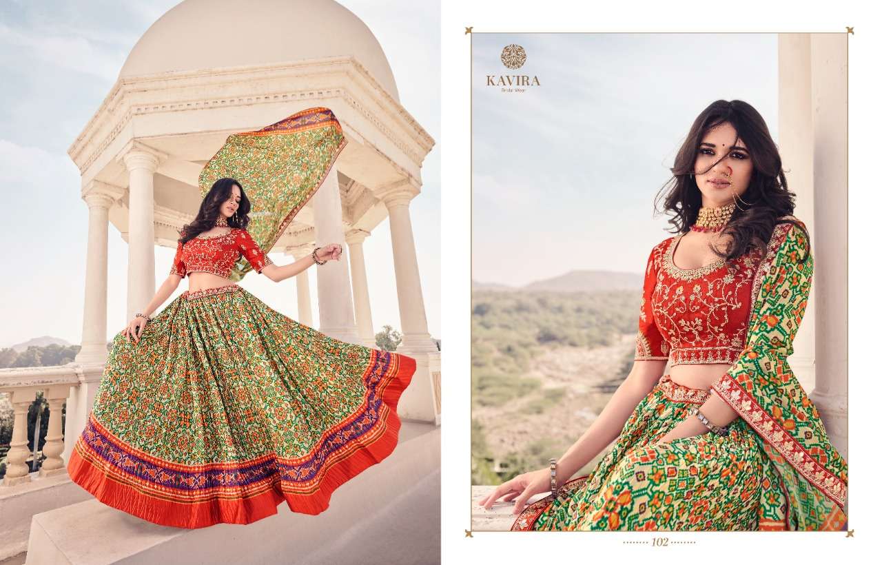 MAAYA VOL-1 BY KAVIRA 101 TO 109 SERIES DESIGNER BEAUTIFUL NAVRATRI COLLECTION OCCASIONAL WEAR & PARTY WEAR FANCY LEHENGAS AT WHOLESALE PRICE