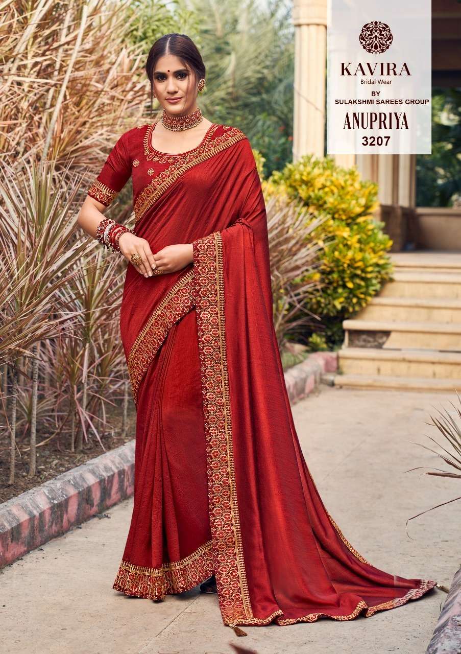 ANUPRIYA BY KAVIRA 3201 TO 3208 SERIES INDIAN TRADITIONAL WEAR COLLECTION BEAUTIFUL STYLISH FANCY COLORFUL PARTY WEAR & OCCASIONAL WEAR CHINNON GEORGETTE SAREES AT WHOLESALE PRICE