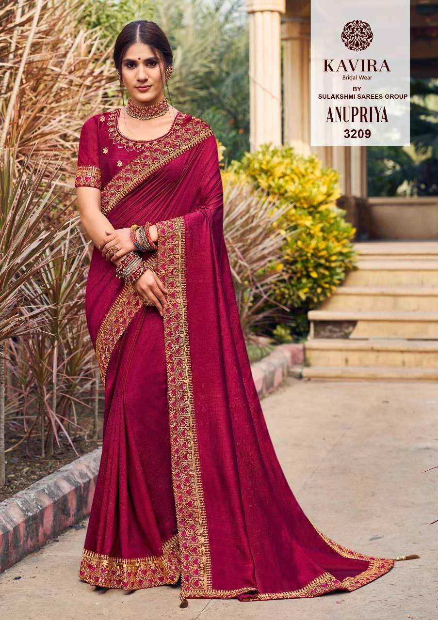 ANUPRIYA BY KAVIRA 3201 TO 3208 SERIES INDIAN TRADITIONAL WEAR COLLECTION BEAUTIFUL STYLISH FANCY COLORFUL PARTY WEAR & OCCASIONAL WEAR CHINNON GEORGETTE SAREES AT WHOLESALE PRICE