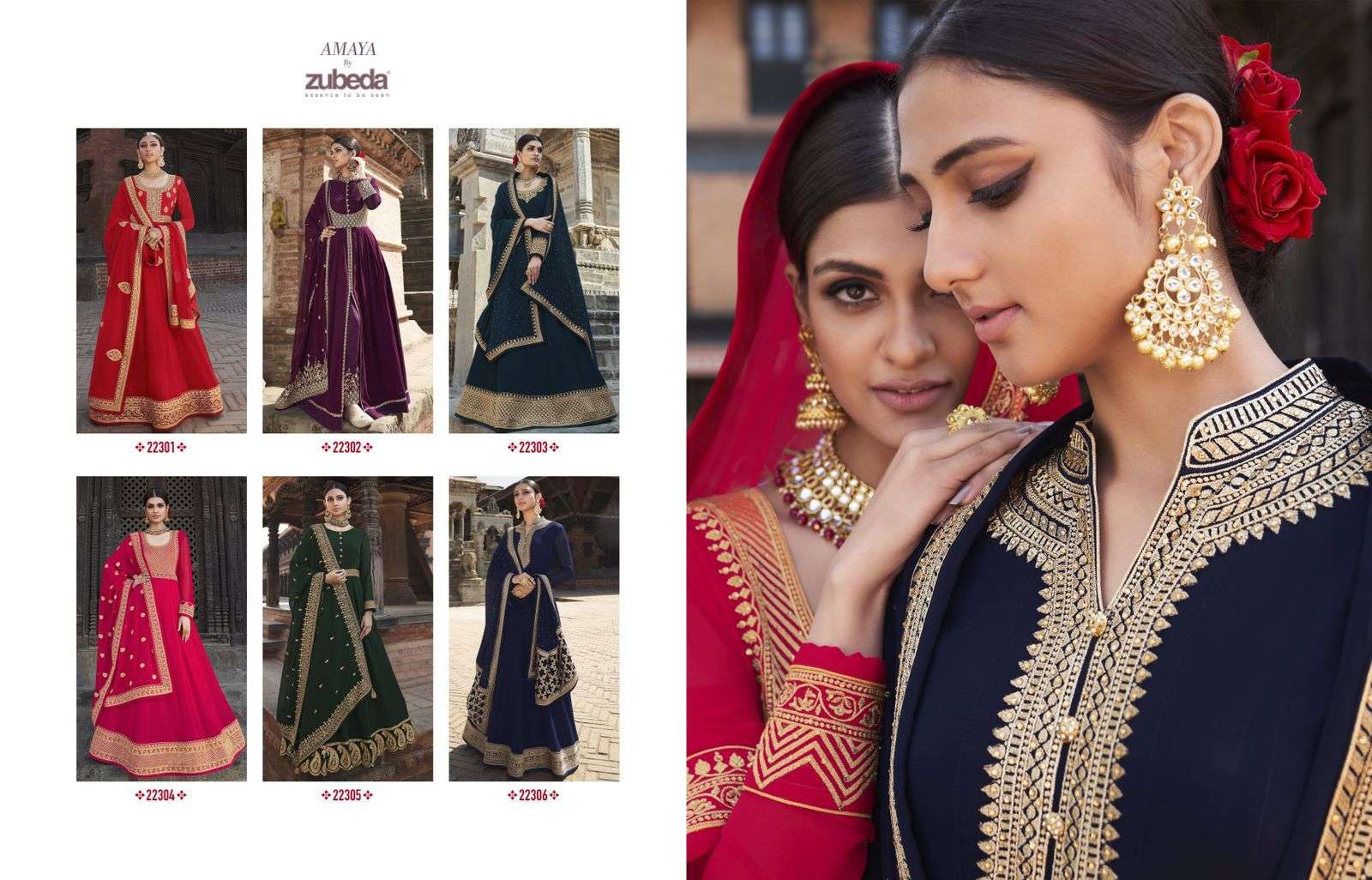 Amaya 22301 Series By Zubeda 22301 To 22306 Series Beautiful Stylish Sharara Suits Fancy Colorful Casual Wear & Ethnic Wear & Ready To Wear Georgette Embroidered Dresses At Wholesale Price
