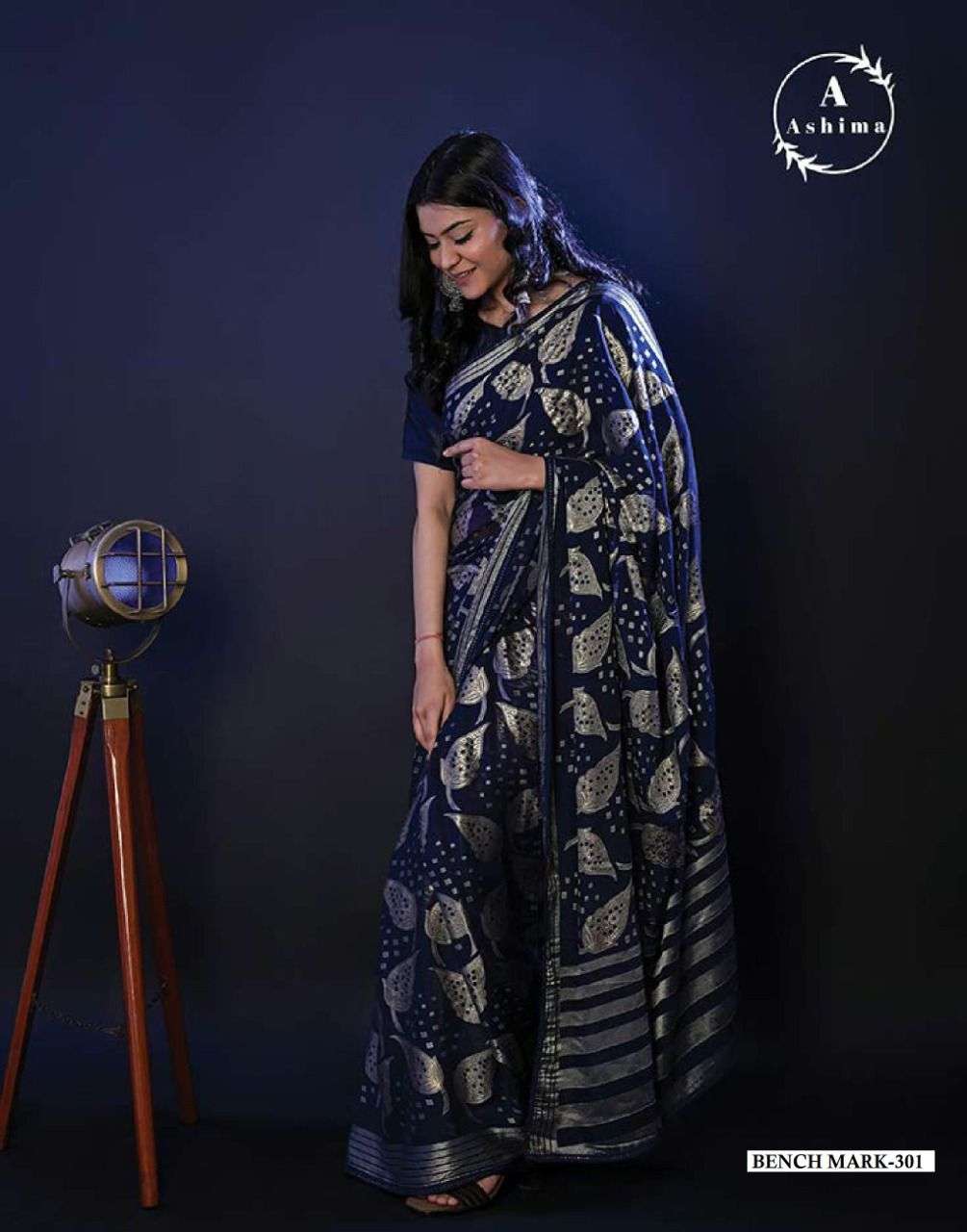 BENCHMARK BRASSO BY ASHIMA 301 TO 308 SERIES INDIAN TRADITIONAL WEAR COLLECTION BEAUTIFUL STYLISH FANCY COLORFUL PARTY WEAR & OCCASIONAL WEAR BRASSO SAREES AT WHOLESALE PRICE