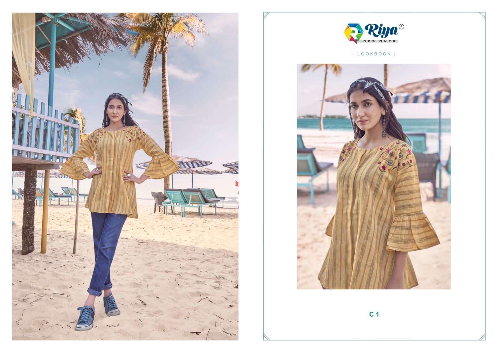 COASTER BY RIYA DESIGNER 1 TO 5 SERIES BEAUTIFUL STYLISH FANCY COLORFUL CASUAL WEAR & ETHNIC WEAR DYED EMBROIDERED TOPS AT WHOLESALE PRICE