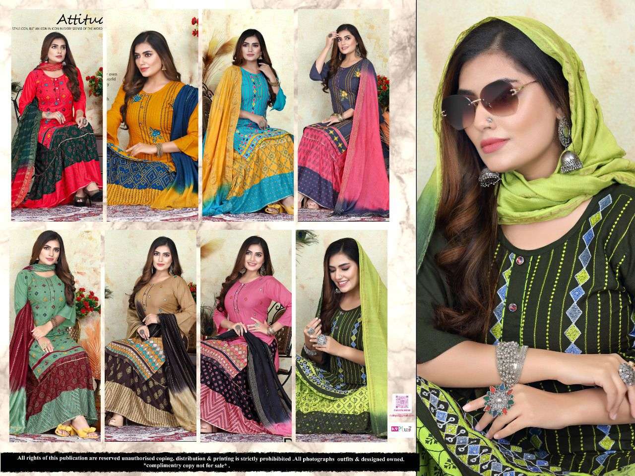 PRETTY BY K9 PLUS 201 TO 208 SERIES BEAUTIFUL SUITS COLORFUL STYLISH FANCY CASUAL WEAR & ETHNIC WEAR RAYON WITH WORK DRESSES AT WHOLESALE PRICE