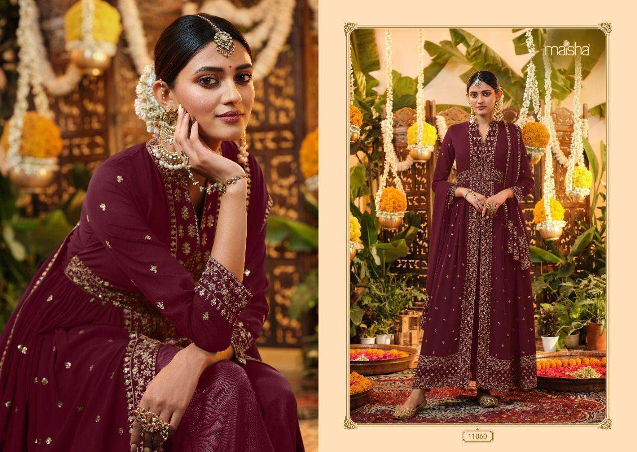 ZEYNEP BY MAISHA 11057 TO 11061 SERIES BEAUTIFUL STYLISH SUITS FANCY COLORFUL CASUAL WEAR & ETHNIC WEAR & READY TO WEAR GEORGETTE EMBROIDERED DRESSES AT WHOLESALE PRICE