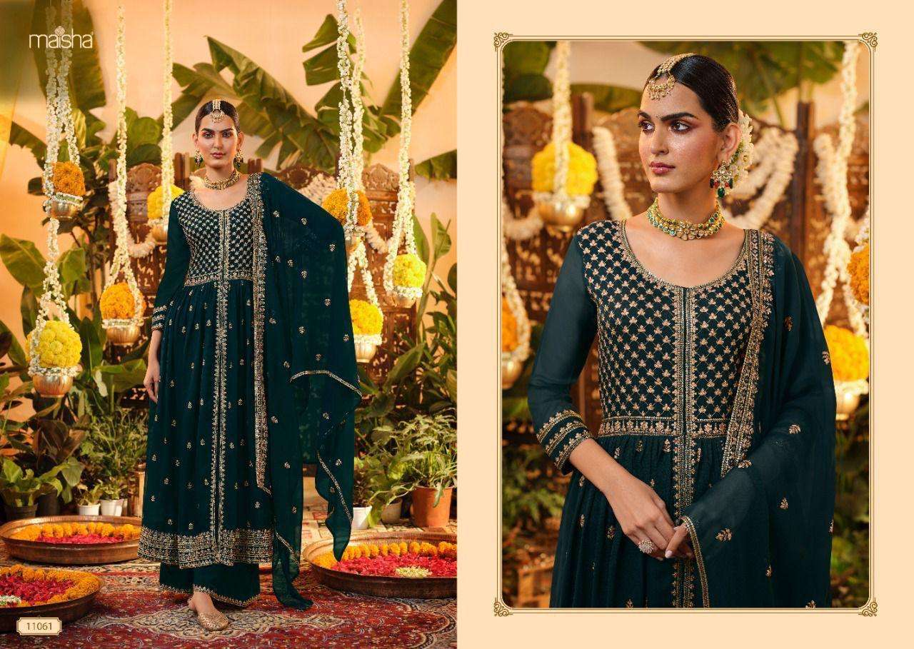 ZEYNEP BY MAISHA 11057 TO 11061 SERIES BEAUTIFUL STYLISH SUITS FANCY COLORFUL CASUAL WEAR & ETHNIC WEAR & READY TO WEAR GEORGETTE EMBROIDERED DRESSES AT WHOLESALE PRICE