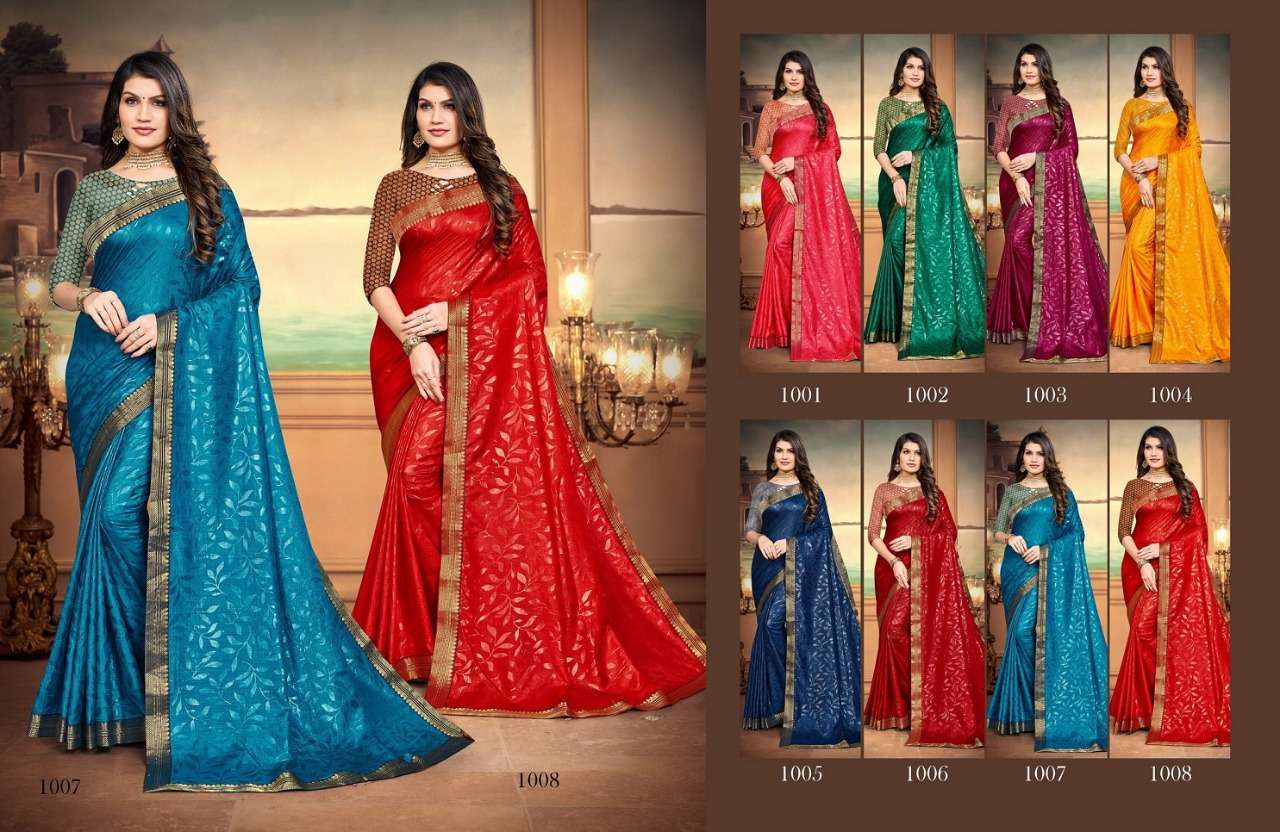 SILVER QUEEN BY SAROJ 1001 TO 1008 SERIES INDIAN TRADITIONAL WEAR COLLECTION BEAUTIFUL STYLISH FANCY COLORFUL PARTY WEAR & OCCASIONAL WEAR SILK SAREES AT WHOLESALE PRICE