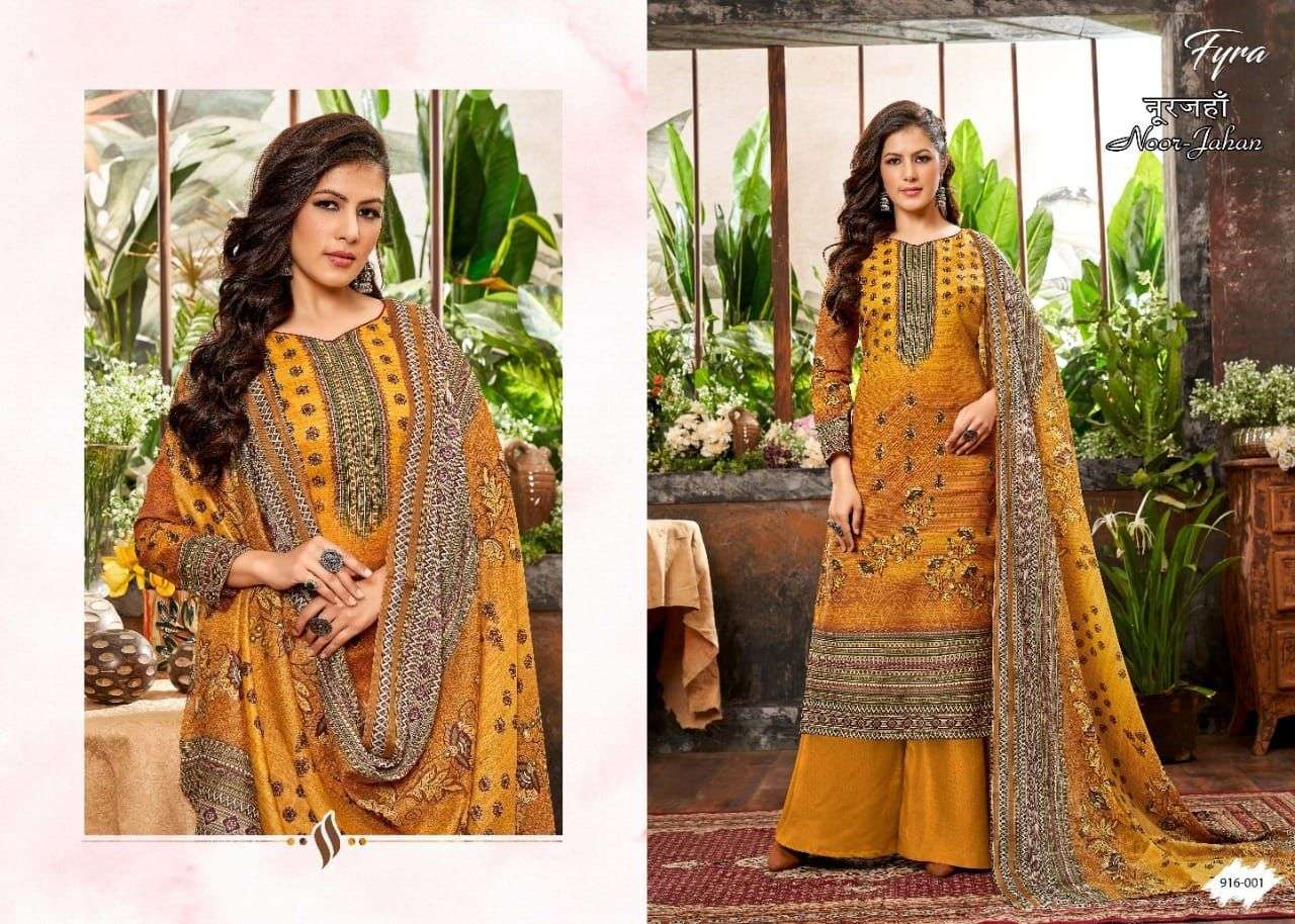 NOOR-JAHAN 916 SERIES BY FYRA 916-001 TO 916-010 SERIES BEAUTIFUL SUITS COLORFUL STYLISH FANCY CASUAL WEAR & ETHNIC WEAR PURE SOFT COTTON DIGITAL PRINT DRESSES AT WHOLESALE PRICE