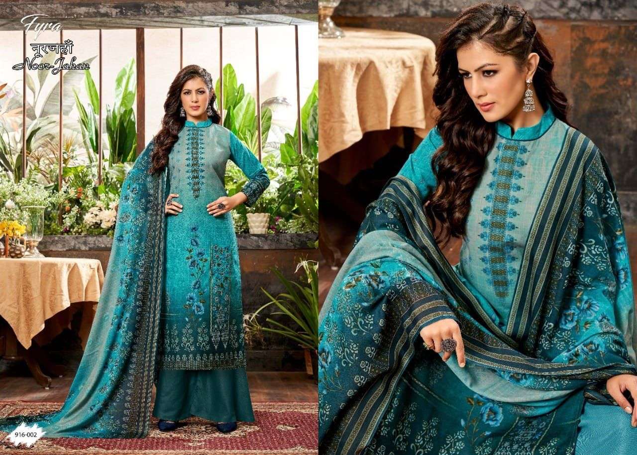 NOOR-JAHAN 916 SERIES BY FYRA 916-001 TO 916-010 SERIES BEAUTIFUL SUITS COLORFUL STYLISH FANCY CASUAL WEAR & ETHNIC WEAR PURE SOFT COTTON DIGITAL PRINT DRESSES AT WHOLESALE PRICE
