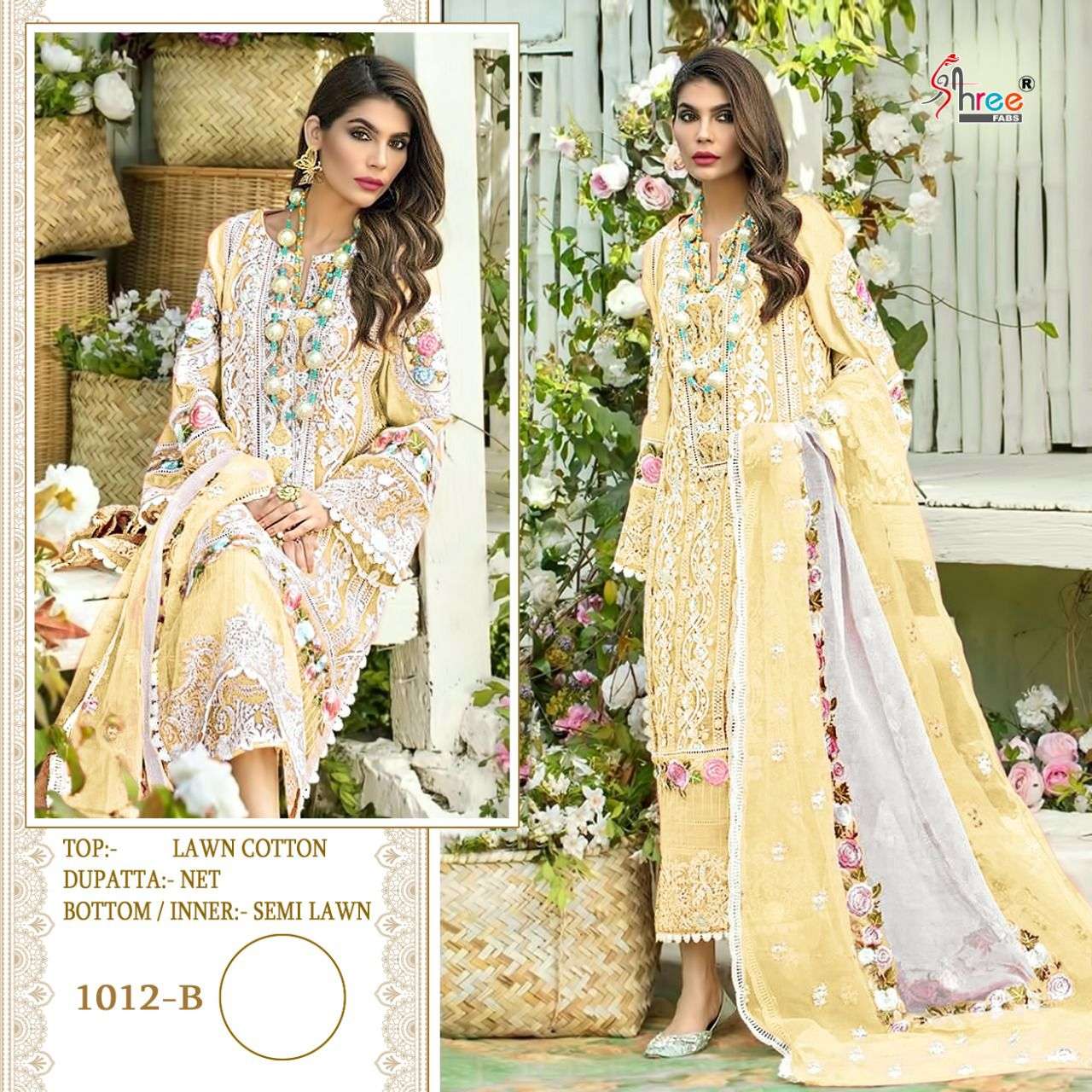 Crimson Premium Lawn Collection Vol-2 Colors By Shree Fabs 1012 To 1012-E Series Designer Pakistani Suits Beautiful Fancy Colorful Stylish Party Wear & Occasional Wear Pure Cotton With Embroidery Dresses At Wholesale Price