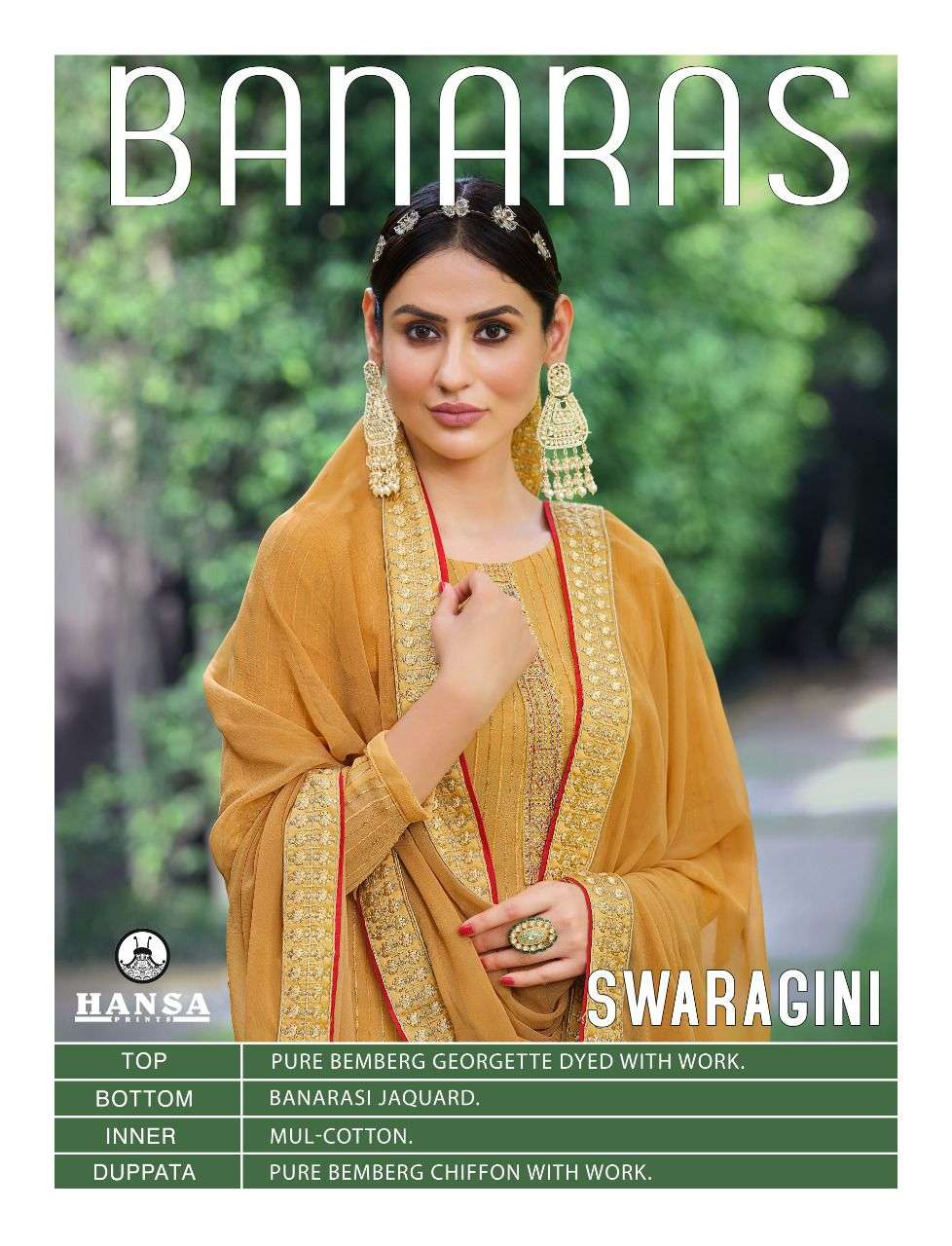 SWARAGINI BY HANSA PRINTS 2201 TO 2206 SERIES BEAUTIFUL SUITS COLORFUL STYLISH FANCY CASUAL WEAR & ETHNIC WEAR PURE BEMBERG GEORGETTE EMBROIDERED DRESSES AT WHOLESALE PRICE