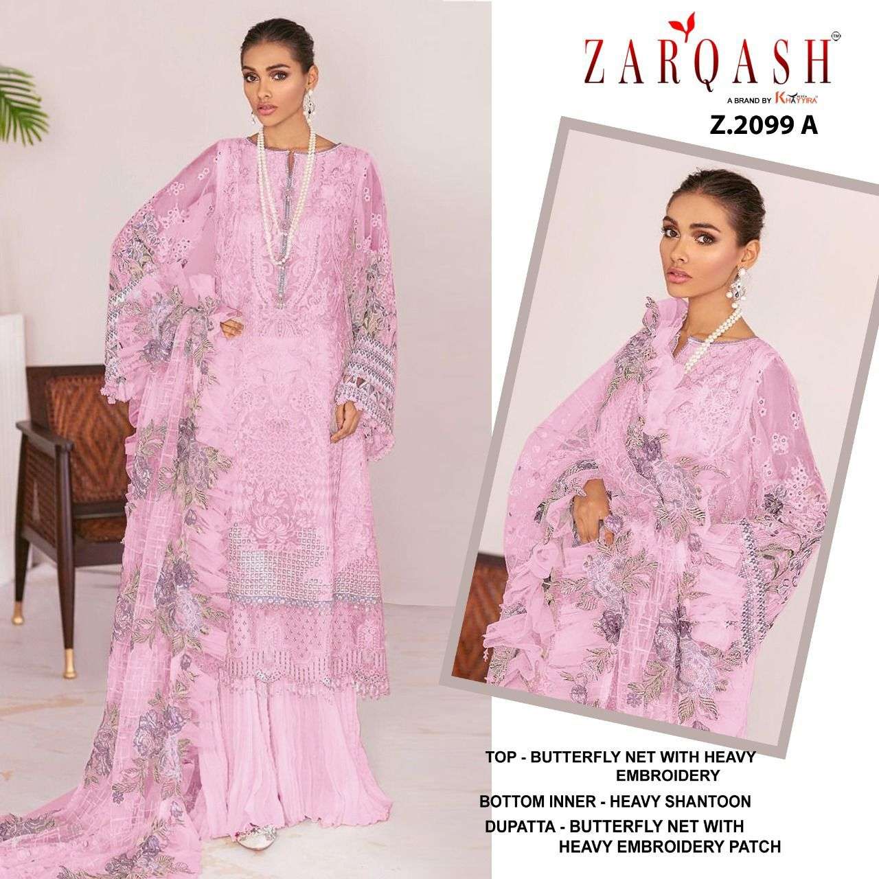 Jihan Vol-2 By Zarqash 2099-A To 2099-D Series Beautiful Summer Collection Pakisatni Suits Stylish Fancy Colorful Casual Wear & Ethnic Wear Faux Georgette Embroidered Dresses At Wholesale Price