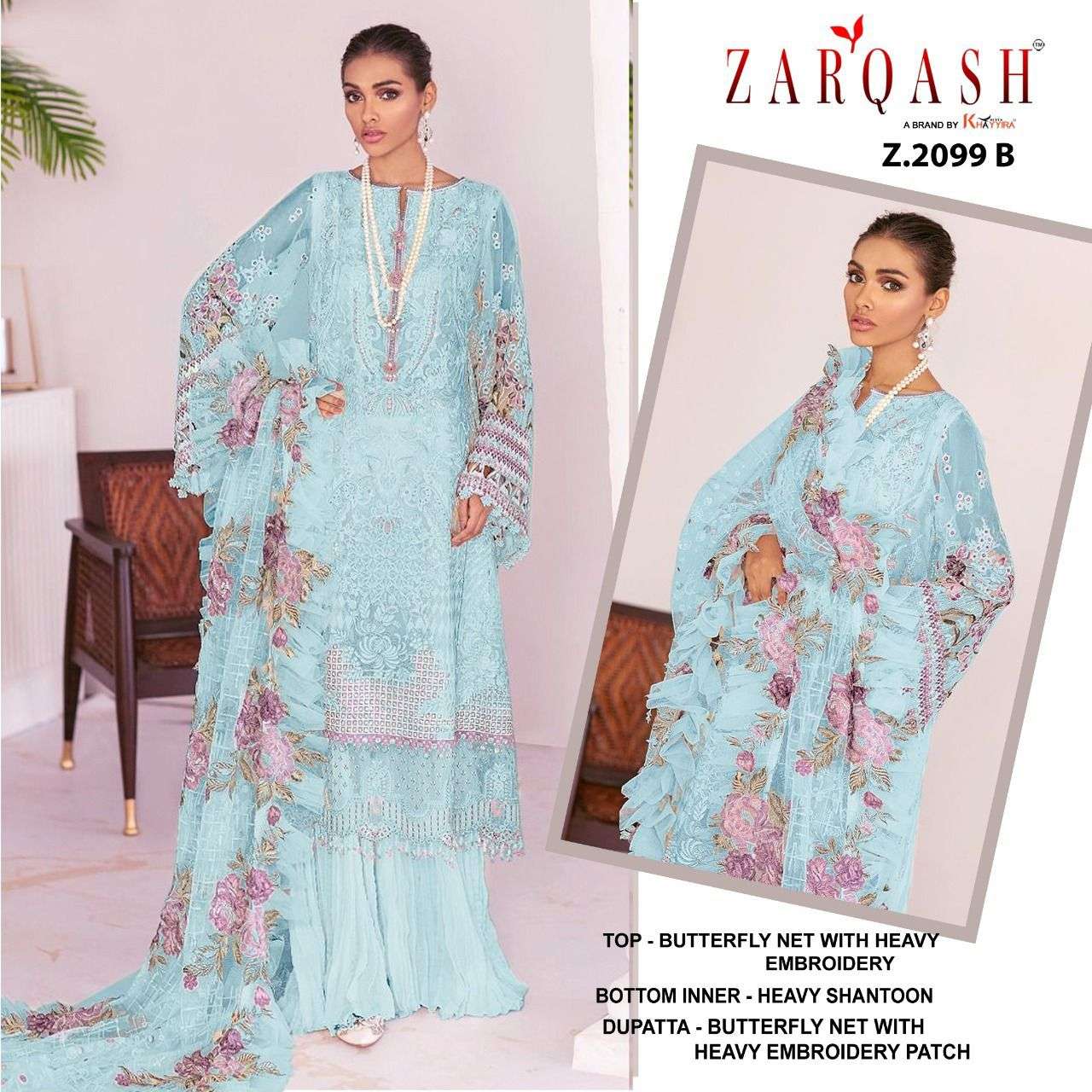 Jihan Vol-2 By Zarqash 2099-A To 2099-D Series Beautiful Summer Collection Pakisatni Suits Stylish Fancy Colorful Casual Wear & Ethnic Wear Faux Georgette Embroidered Dresses At Wholesale Price