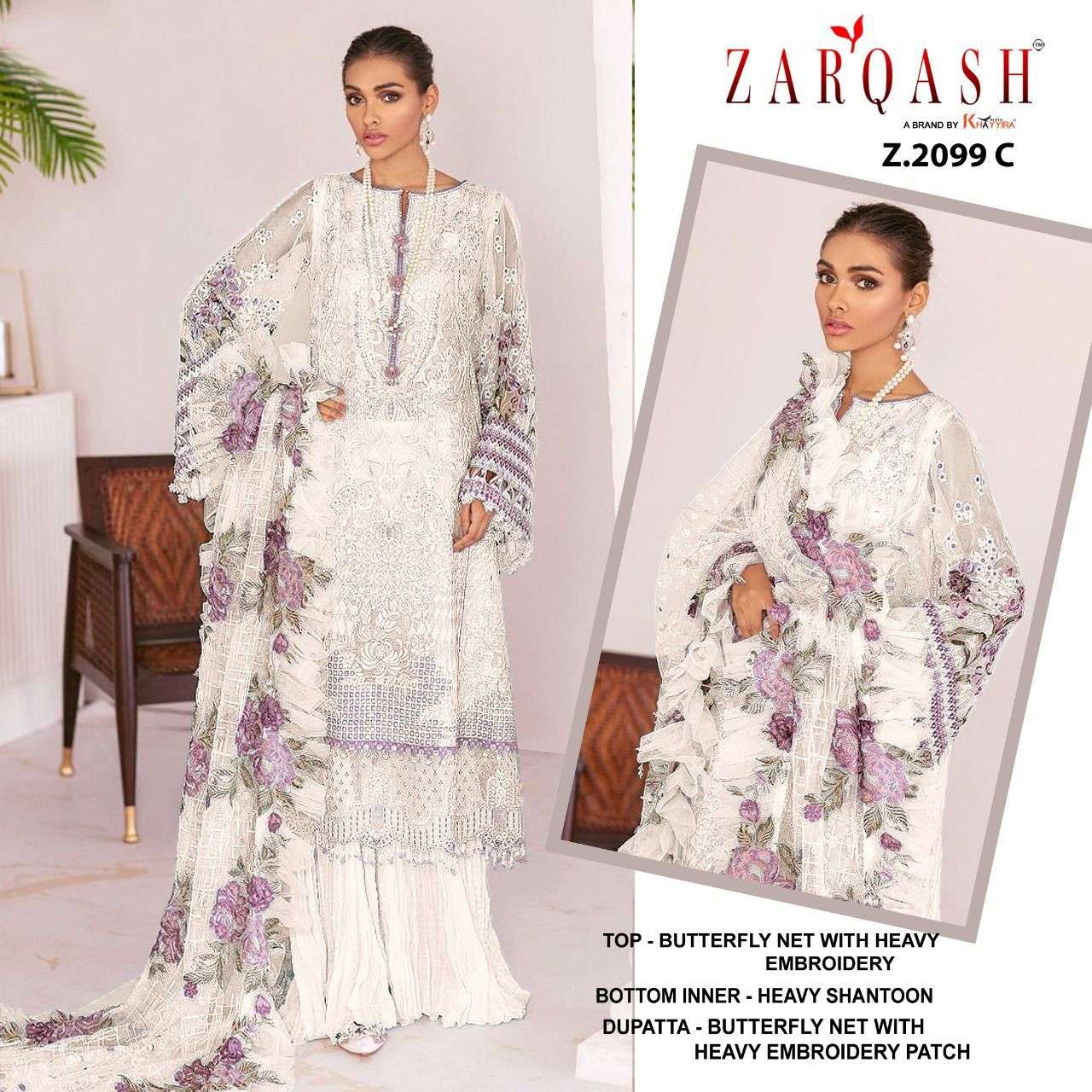 Jihan Vol-2 By Zarqash 2099-A To 2099-D Series Beautiful Summer Collection Pakisatni Suits Stylish Fancy Colorful Casual Wear & Ethnic Wear Faux Georgette Embroidered Dresses At Wholesale Price