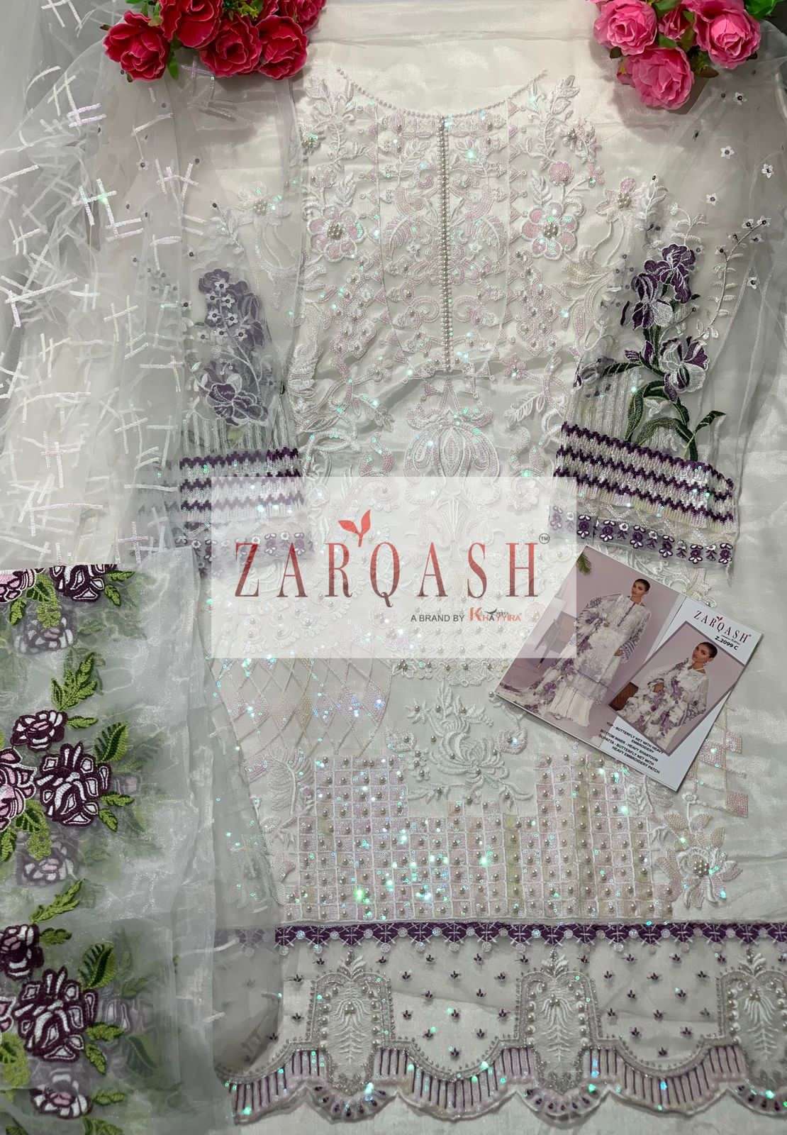 Jihan Vol-2 By Zarqash 2099-A To 2099-D Series Beautiful Summer Collection Pakisatni Suits Stylish Fancy Colorful Casual Wear & Ethnic Wear Faux Georgette Embroidered Dresses At Wholesale Price