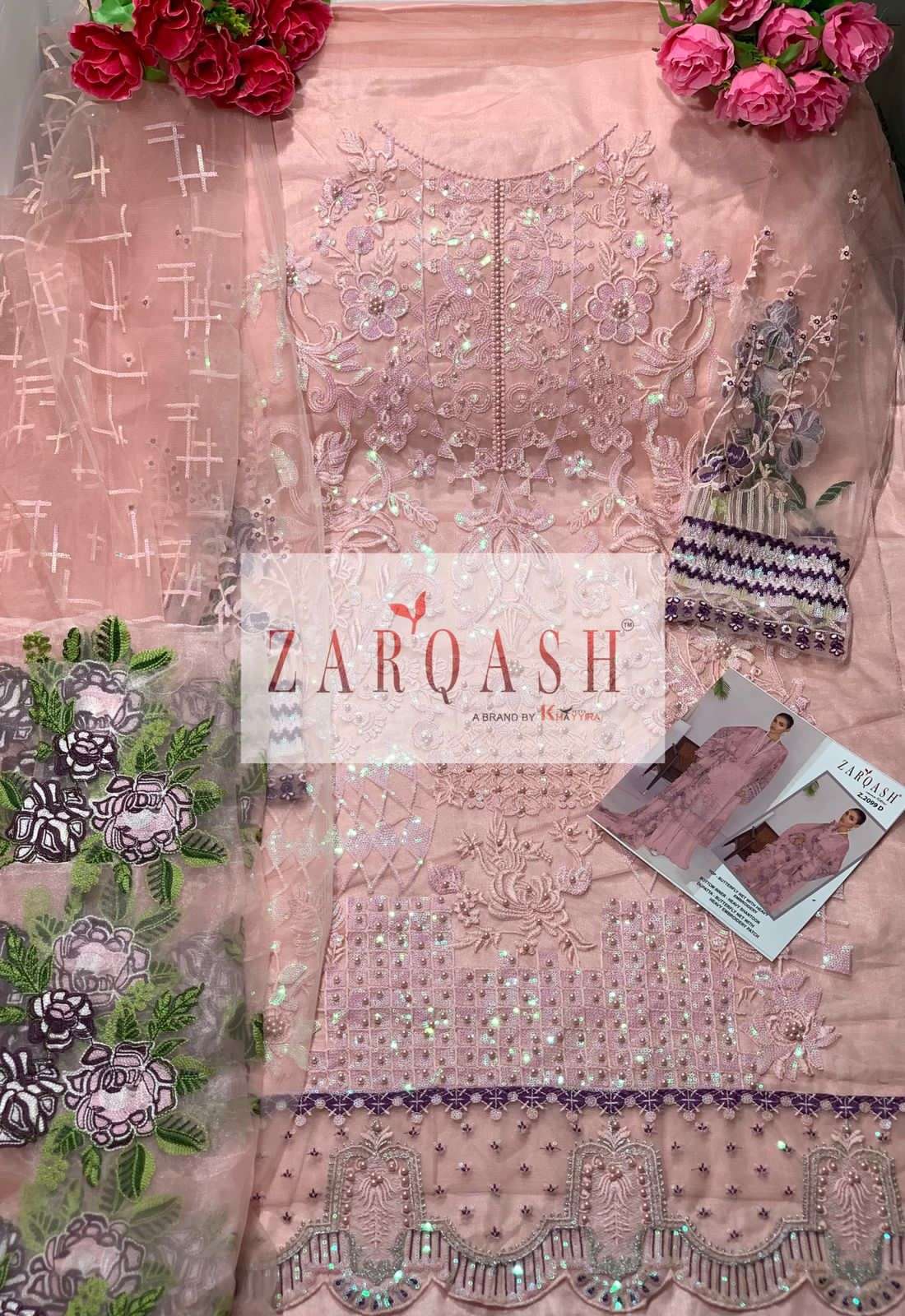 Jihan Vol-2 By Zarqash 2099-A To 2099-D Series Beautiful Summer Collection Pakisatni Suits Stylish Fancy Colorful Casual Wear & Ethnic Wear Faux Georgette Embroidered Dresses At Wholesale Price