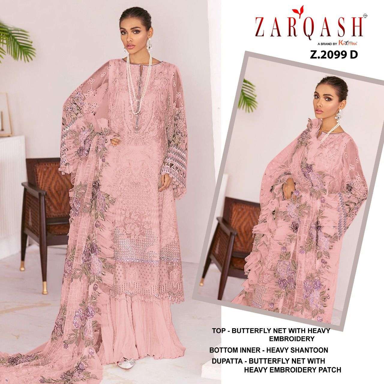 Jihan Vol-2 By Zarqash 2099-A To 2099-D Series Beautiful Summer Collection Pakisatni Suits Stylish Fancy Colorful Casual Wear & Ethnic Wear Faux Georgette Embroidered Dresses At Wholesale Price