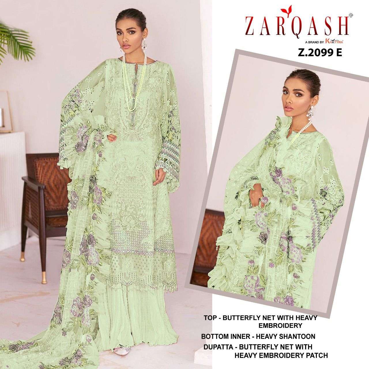 Jihan Vol-2 By Zarqash 2099-A To 2099-D Series Beautiful Summer Collection Pakisatni Suits Stylish Fancy Colorful Casual Wear & Ethnic Wear Faux Georgette Embroidered Dresses At Wholesale Price