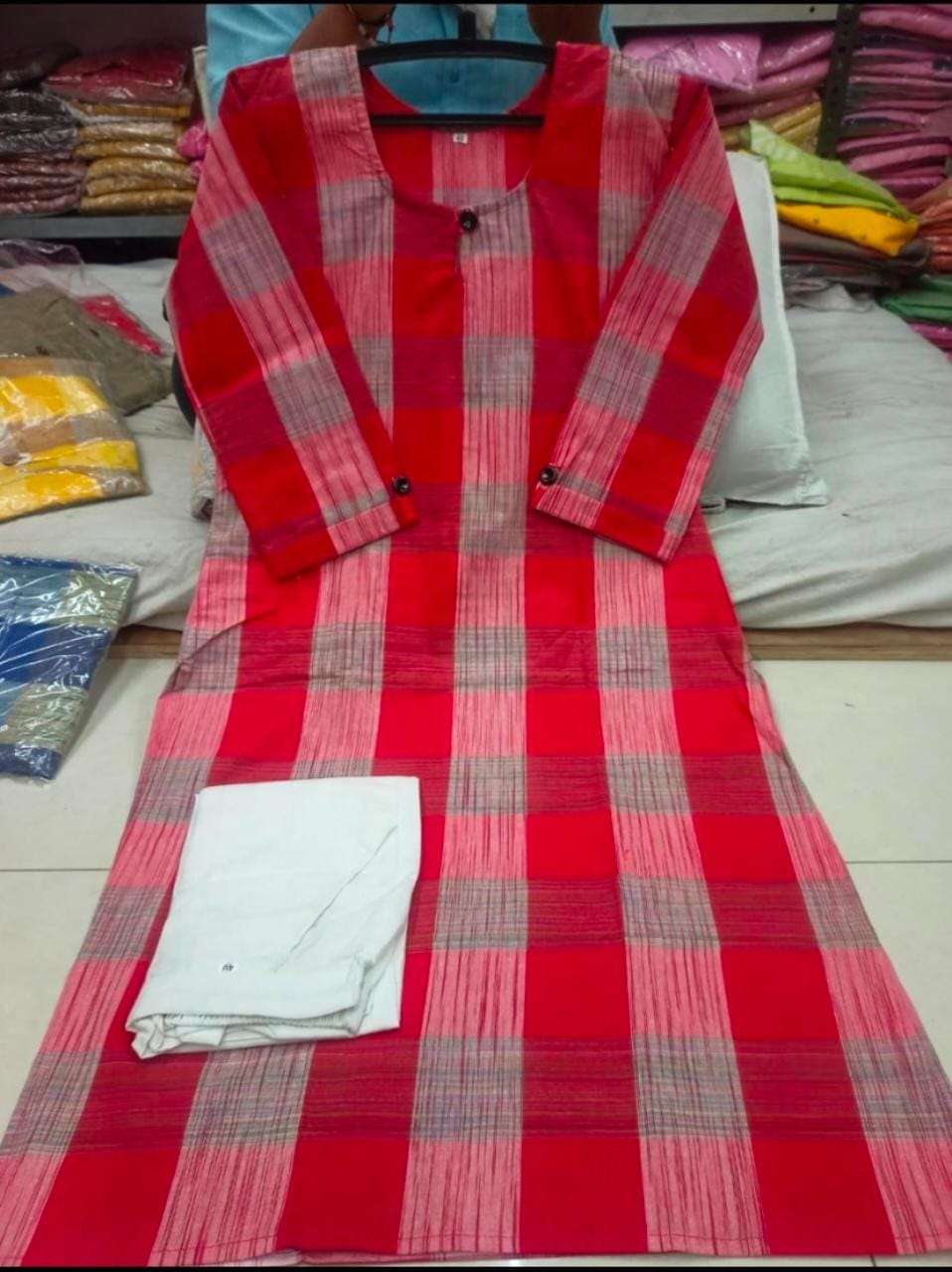 KT-1105 BY KAAMIRI 01 TO 04 SERIES DESIGNER BEAUTIFUL STYLISH FANCY COLORFUL PARTY WEAR & OCCASIONAL WEAR COTTON KHADI KURTIS AND BOTTOM AT WHOLESALE PRICE