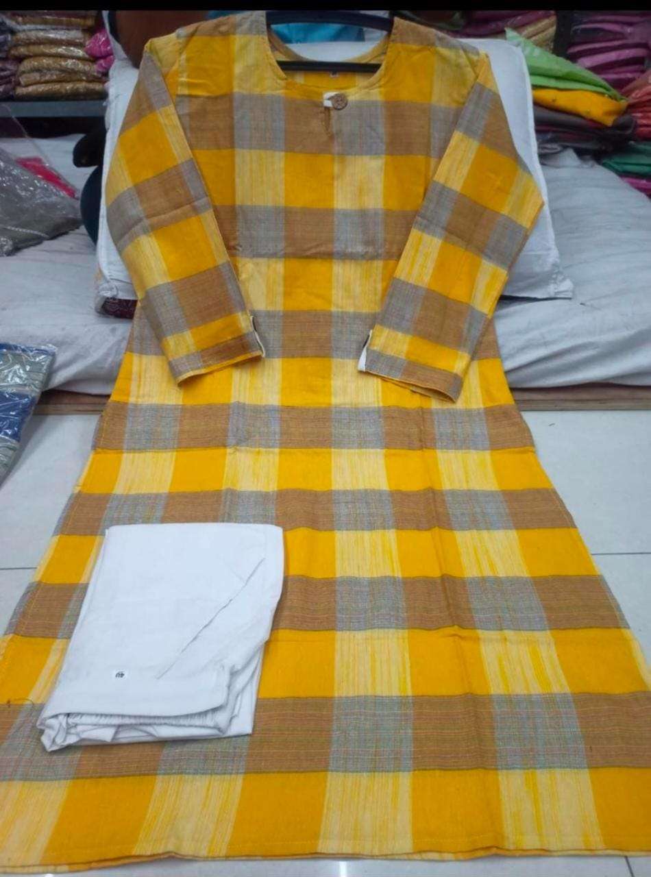 KT-1105 BY KAAMIRI 01 TO 04 SERIES DESIGNER BEAUTIFUL STYLISH FANCY COLORFUL PARTY WEAR & OCCASIONAL WEAR COTTON KHADI KURTIS AND BOTTOM AT WHOLESALE PRICE