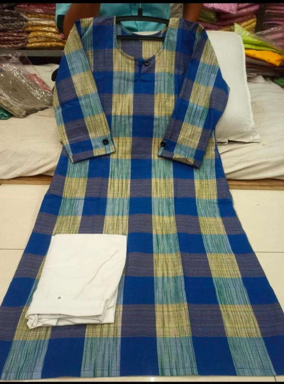 KT-1105 BY KAAMIRI 01 TO 04 SERIES DESIGNER BEAUTIFUL STYLISH FANCY COLORFUL PARTY WEAR & OCCASIONAL WEAR COTTON KHADI KURTIS AND BOTTOM AT WHOLESALE PRICE