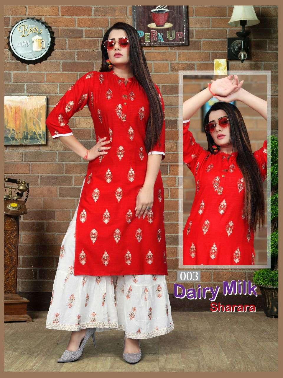 DAIRY MILK VOL-6 BY AAGYA 001 TO 008 SERIES DESIGNER STYLISH FANCY COLORFUL BEAUTIFUL PARTY WEAR & ETHNIC WEAR COLLECTION RAYON KURTIS WITH BOTTOM AT WHOLESALE PRICE